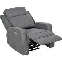 HOMCOM Electric Recliner Armchair, Recliner Chair with Adjustable Leg Rest, USB Port, Charcoal Grey | Aosom Ireland