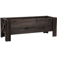 Outsunny Jardinière sur Pieds bac à Fleurs dim. 100L x 36l x 36H cm Inserts d'irrigation Inclus