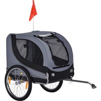 PawHut Dog Bike Trailer, Steel Pet Cart Carrier for Bicycle, Water Resistant Travel Kit, Grey and Black | Aosom Ireland