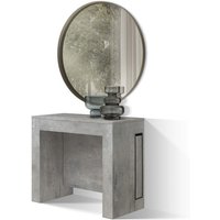 PAZZO DESIGN Tavolo Consolle Allungabile con porta prolunghe, Grigio Cemento, Made in Italy, da 45 a 300 cm