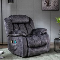 Power Lift Recliner Massage Chair with Heat and Vibration, Heavy Duty Safety Motion for Elderly, Easy Assembly, 96x95x100 cm, Grey Aosom UK
