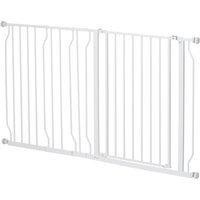 PawHut Lot de 2 barrières de sécurité barrière pour animal domestique longueur réglable escaliers couloirs portes sans perçage