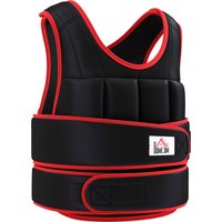 HOMCOM Giubbotto Zavorrato 20kg Unisex 38 Pesi Singoli, Imbottitura, Chiusure con Velcro, Nero e Rosso Aosom