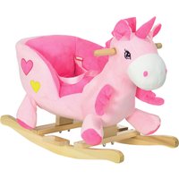 HOMCOM Kids Rocking Horse Ride on Unicorn with Songs, Wooden Base, Seat Belt, for 18-36 Months | Aosom Ireland