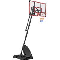 SPORTNOW 2.4-2.9m Adjustable Basketball Hoop and Stand with Weighted Base, Portable on Wheels, Red | Aosom Ireland