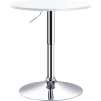 HOMCOM Adjustable Round Bistro Table, Bar Table with Swivel Top, Metal Frame, Stylish Pub Table for Kitchen, White | Aosom Ireland