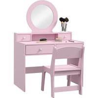 AIYAPLAY Kids Dressing Table Set Kids Make up Table with Stool and Mirror, Storage Drawers, Gift for Aged 3-8 | Aosom Ireland