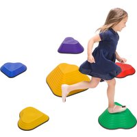 AIYAPLAY 6PCs Heart-Shaped Kids Stepping Stones Balance & Motor Skills, Multicoloured | Aosom Ireland