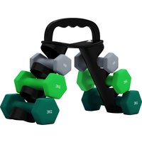 SPORTNOW Dumbbells Set with Carry Storage Rack, Set of 6 Weights for Home Gym Kettlebell Training Weight Lifting Exercise, 2 x 1kg, 2 x 2kg, 2 x 3kg | Aosom Ireland