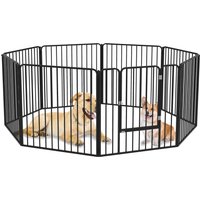 PawHut 8 Panels Heavy Duty Dog Pen, 80cm Height Pet Playpen for Indoor Outdoor, Small and Medium Dogs | Aosom Ireland