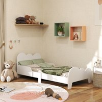AIYAPLAY Cloud-Themed Toddler Bed Frame with Safety Rails, 143.5 x 74.5 x 56cm | Aosom Ireland