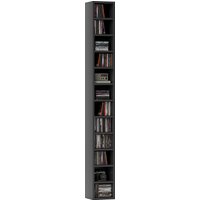 HOMCOM 204 CD Tall Narrow Media Storage Tower - Black | Aosom Ireland