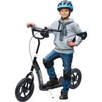 HOMCOM Kinderroller Kickscooter 12 Zoll mit Hinterbremse, höhenverstellbarer Tretroller in Schwarz, stabiler Stahl & EVA, ideal für Kinder Aosom.de