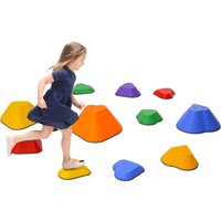 AIYAPLAY 11PCs Heart-Shaped Kids Stepping Stones Balance & Motor Skills, Multicoloured | Aosom Ireland