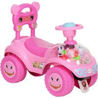AIYAPLAY Foot to Floor oddler Ride on Toy w/ Music, Light, Horn, Under Seat Storage, Anti-Over-Backwards Device, Pink | Aosom Ireland