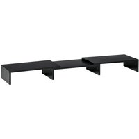 Vinsetto Supporto Monitor in MDF con Lunghezza e Angolazione Regolabile per Laptop, PC, Stampanti e TV, 80-117x23.5x10cm, Nero Aosom