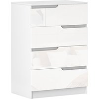 HOMCOM 4 Drawer Chest of Drawers, Modern Dresser for Bedroom, Living Room, 60 x 40 x 85cm, White | Aosom Ireland