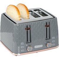 HOMCOM Four-Slice Honeycomb Toaster - Grey | Aosom Ireland