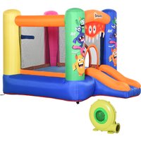 Outsunny Château Gonflable Auto-Gonflant, avec Souffleur, Patchs, Matériel de Fixation, 250 cm x 180 cm x 175 cm, Mehrfarbig