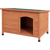 PawHut Niche pour chien Niche en bois Niche XXL, 100 cm x 65,5 cm x 68 cm, Marron + Vert