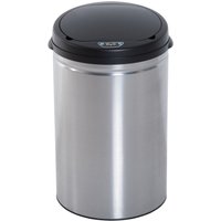 HOMCOM Poubelle Automatique à Capteur en Acier Inoxydable avec/sans Seau Intérieur rond 30 L