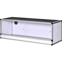 PawHut Terrarium en Aluminium pour Reptiles Amphibiens Arachnides Boîte d'Elevage de Reptiles Terrarium en Maille Blanc + Argent + Noir 120 x 40 x 40 cm