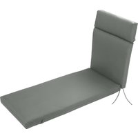 Outsunny Coussin de Chaise Longue Coussin de Siège Transat Coussin de Jardin Rembourrage en Polyester Gris foncé 196 x 55 x 8 cm