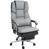 HOMCOM Fauteuil de bureau, ergonomique, ajustable, 63x71x123-129cm, Gris clair/Noir