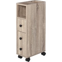 Kleankin kleankin Toilettenpapierhalter - Toilettenpapierhalter - Toilettenpapieraufbewahrung - 3 Ebenen + Papierauslass Spanplatten in heller Eiche Aosom