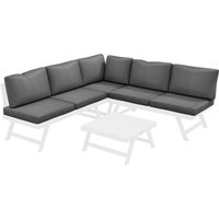 Outsunny Ensemble de salon de jardin 4 pièces, salon 4 pièces, 115 cm x 61 cm x 65 cm, Gris + Blanc