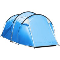 Outsunny Tente de Camping, Tente Instantanée pour 2-3 Personnes, Vestibule & Zone de Sommeil, Imperméable, 426 x 206 x 154 cm, Bleu clair