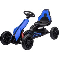 HOMCOM Go Kart Pedal Go Kart avec marche arrière et avant, pour enfants de 3 à 8 ans, Bleu + Noir