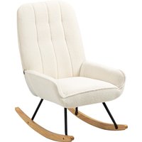 HOMCOM Chaise à Bascule avec Polaire Sherpa 63 cm x 95 cm x 97 cm Naturel + Crème