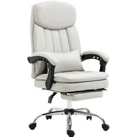 Vinsetto Chaise de Bureau avec Fonction de Massage et de Chauffage, Ergonomique, 66x67x110-118 cm, Creme