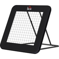 HOMCOM Rebounder de Football Pliable avec Bord de Protection, Ajustable en 5 Hauteurs, Mur de Rebond pour Handball, Volleyball et Basketball Noir