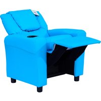 HOMCOM Fauteuil pour Enfants avec Dossier Inclinable 62 x 52 x 69cm Cadre en Bois Massif Bleu