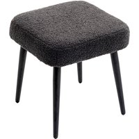 HOMCOM Pouf, Repose-Pieds, Siège Rembourré, Imitation Cachemire, Pieds en Acier, 42 x 42 x 47 cm, Gris foncé