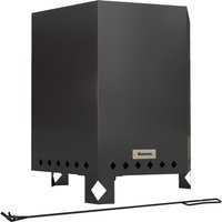 Outsunny Brasero de jardin avec poker, 45 x 38,8 x 46,5 cm, Argent + Noir