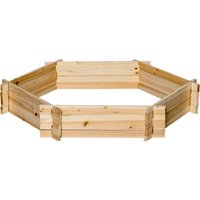 Outsunny Jardinière surélevée hexagonale DIY Bac à Plantes en Bois pour Jardin Balcon Naturel 100 x 92 x 16 cm