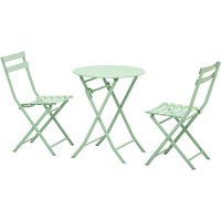 Ensemble de mobilier de jardin Outsunny pour 2 personnes Set de bistro avec 2 chaises pour la cour jardin pliable Vert
