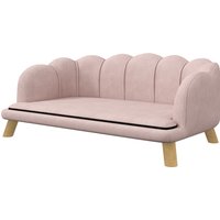 PawHut Canapé pour Animaux de Compagnie pour chiens de taille moyenne et grande jusqu'à 25 kg, en bois solide, rembourré, Rose