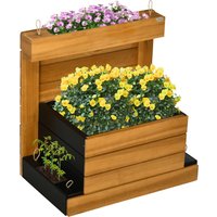 Outsunny Potager surélevé avec 4 bacs de plantation, système d'auto-arrosage, doublure en feutre, résistant aux intempéries, 79,5 cm x 49,5 cm x 80 cm