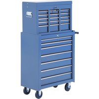 HOMCOM Chariot à outils roulant Servante d'atelier Chariot à roulettes Boîte à outils (Bleu)