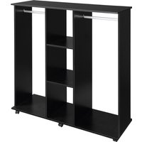 HOMCOM HOMCOM Garderobenschrank Mobiler Aufbewahrungsschrank 6 Rollen 120L x 40B x 128H cm aus Holz Schwarz Aosom