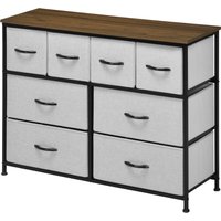 HOMCOM Kommode 8 Schubladen Schrank Schublade Stoff Faltbar - Schwarz Stahlstruktur - 100 x 30 x 78 cm Aosom