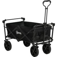 Outsunny Chariot avec toit, pliable, capacité de 110L, cadre en acier, 97x52x105 cm, Noir