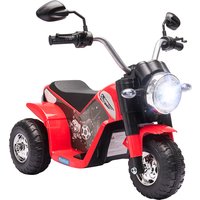 HOMCOM Elektrisches Kinderchopper Geländemotorrad 6 V 20 W Vorwärts- und Rückwärtslauf 3 Räder Licht- und Soundeffekte Rot Schwarz Aosom