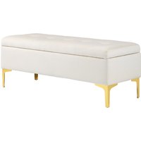 HOMCOM Banquette avec Rangement, capacité de charge jusqu'à 120 kg, 120x44x44,5 cm, Beige