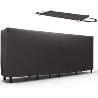 Outsunny Abri bûches, range-bûches, avec sac de transport en toile, housse en Oxford 600D, 240l x 36P x 99H cm, métal, noir