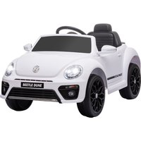AIYAPLAY Voiture électrique pour enfants VW Coccinelle, 3-5 km/h, avec télécommande et musique, Blanc